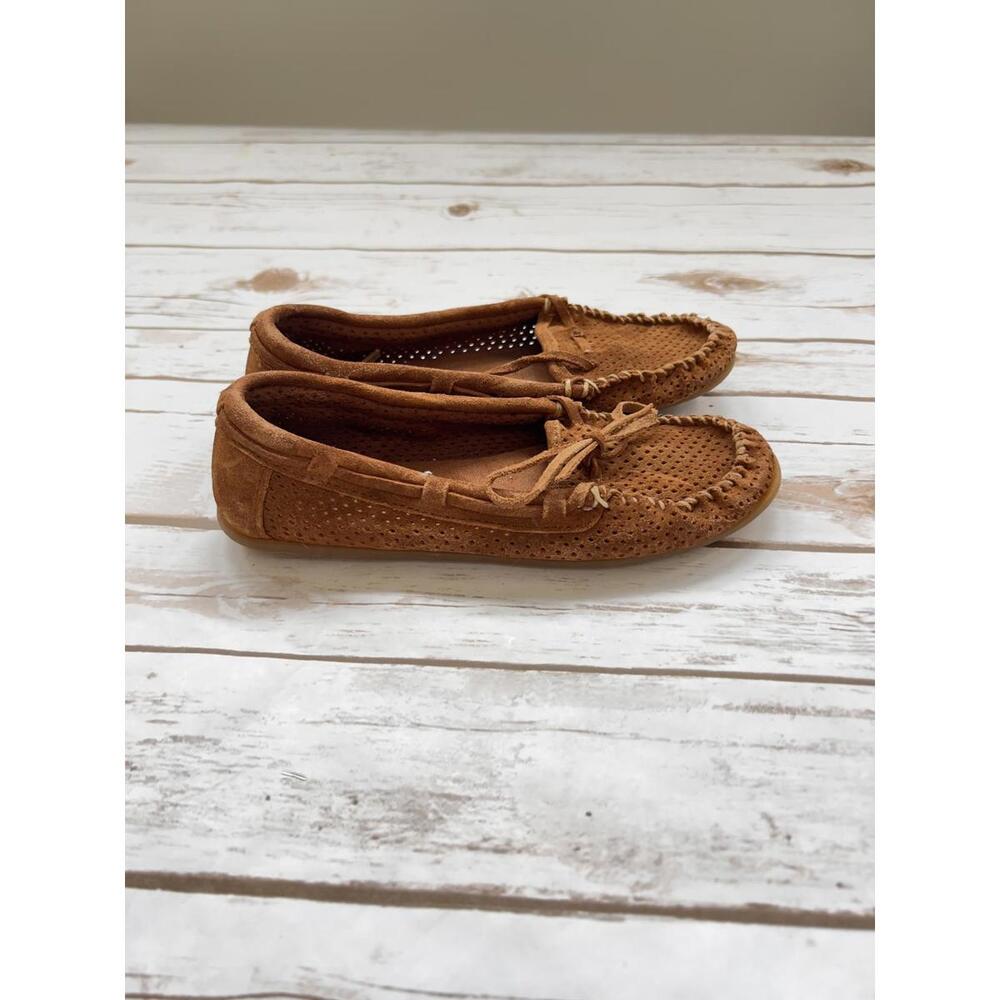Minnetonka VTG Brown Suede Moccasin Loafers -7